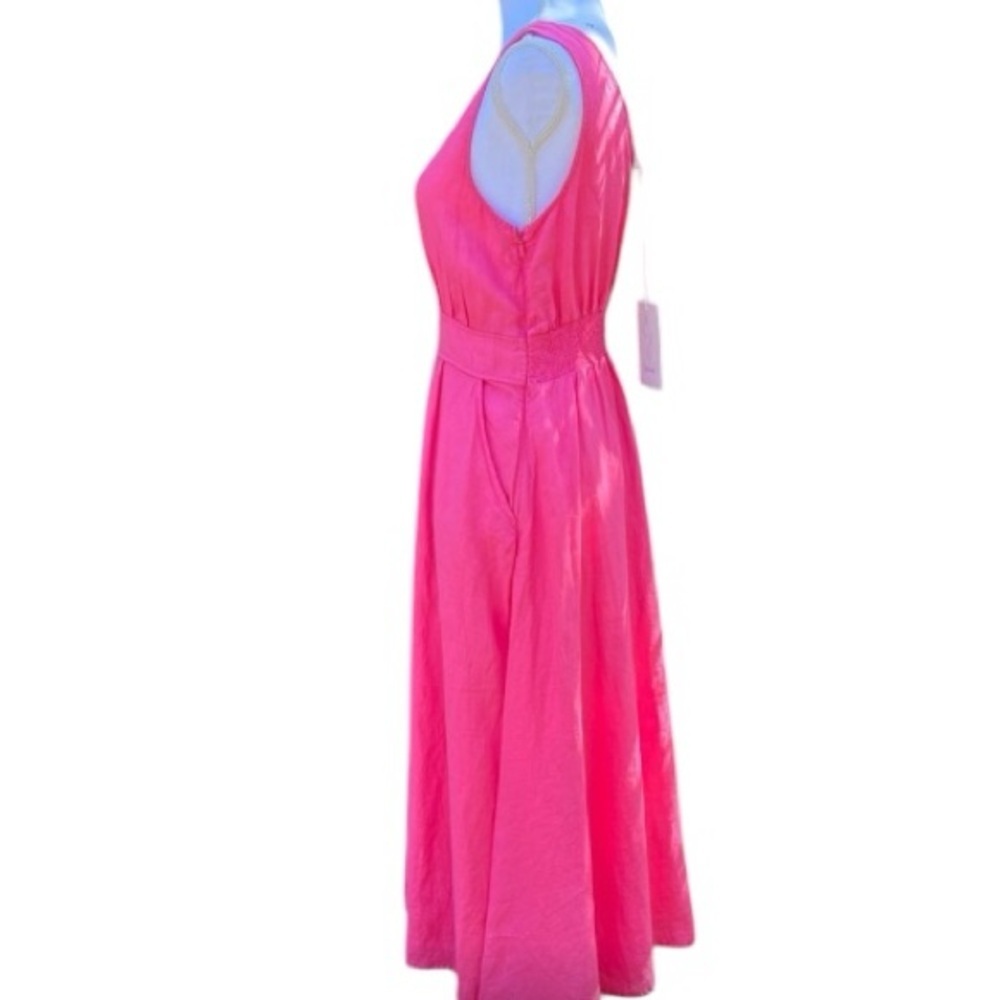 JOIE Linen A-line V-Neck Sleeveless Midi dress Size 14 - Picture 2 of 6